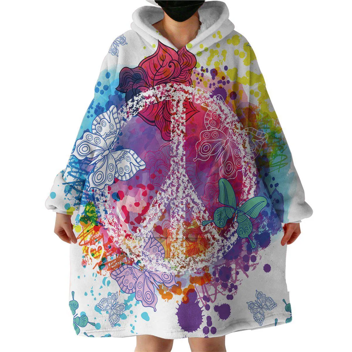 Peace on the Beach Wearable Blanket Hoodie