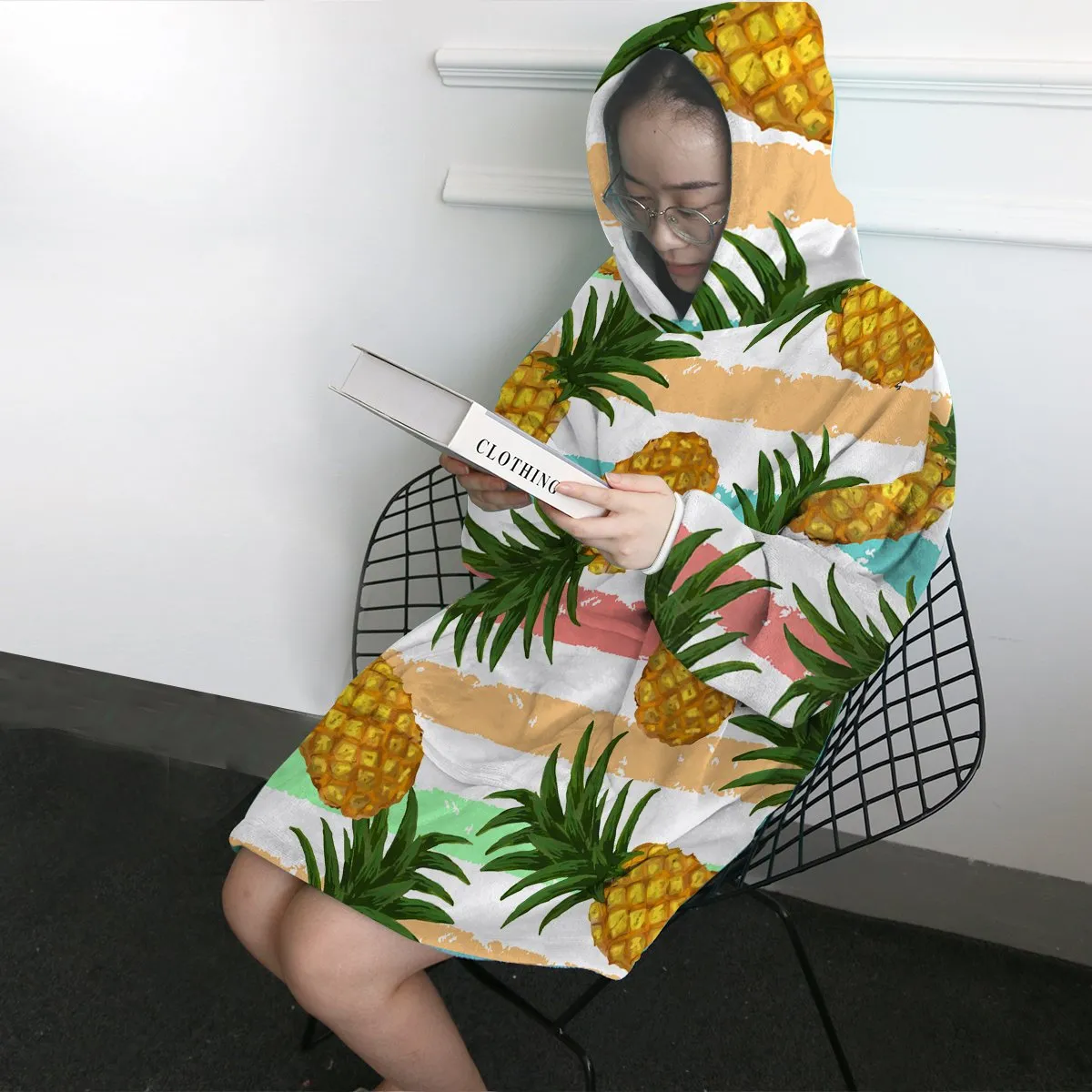 Pineapple Party Wearable Blanket Hoodie