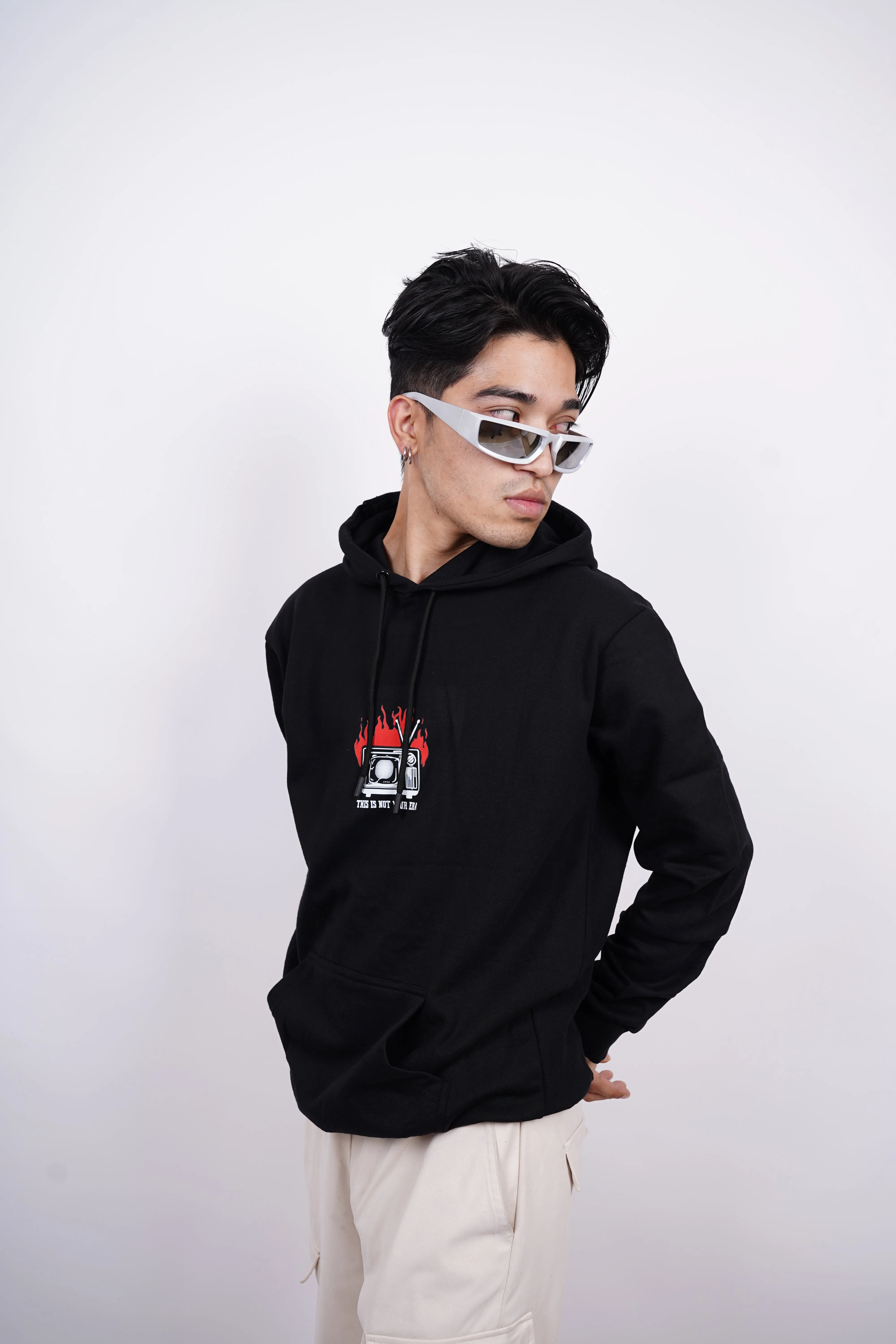 Rebellion Radiance Relaxed Fit Black Hoodie For Men By DemonWear