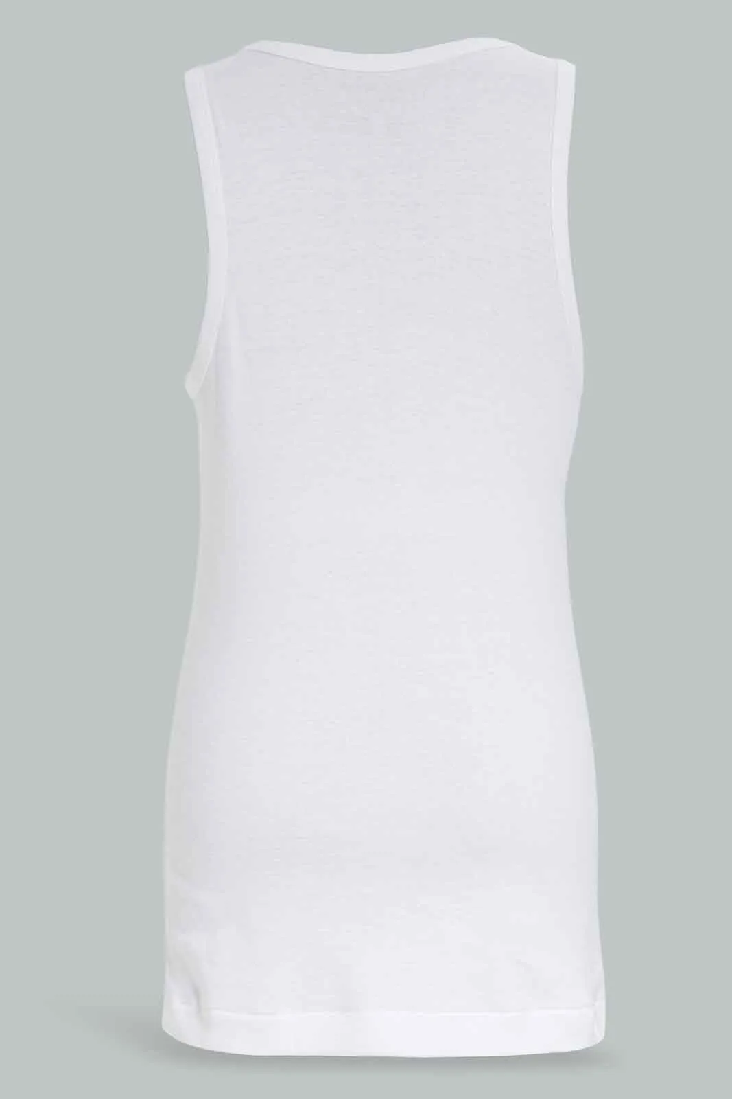 Senior Boys White Sleeveless Vests (Pack of 2)