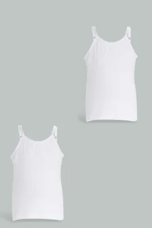 Senior Girls White Vest Set (Pack Of 2)