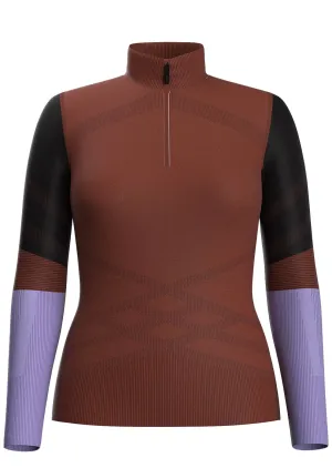 Smartwool Women's Intraknit Thermal Merino Base Layer Colorblock 1/4 Zip Top