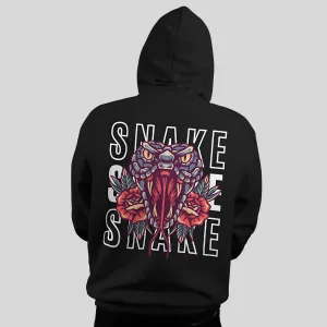 Snake Relaxed Fit Black Hoodie For Men By DemonWear