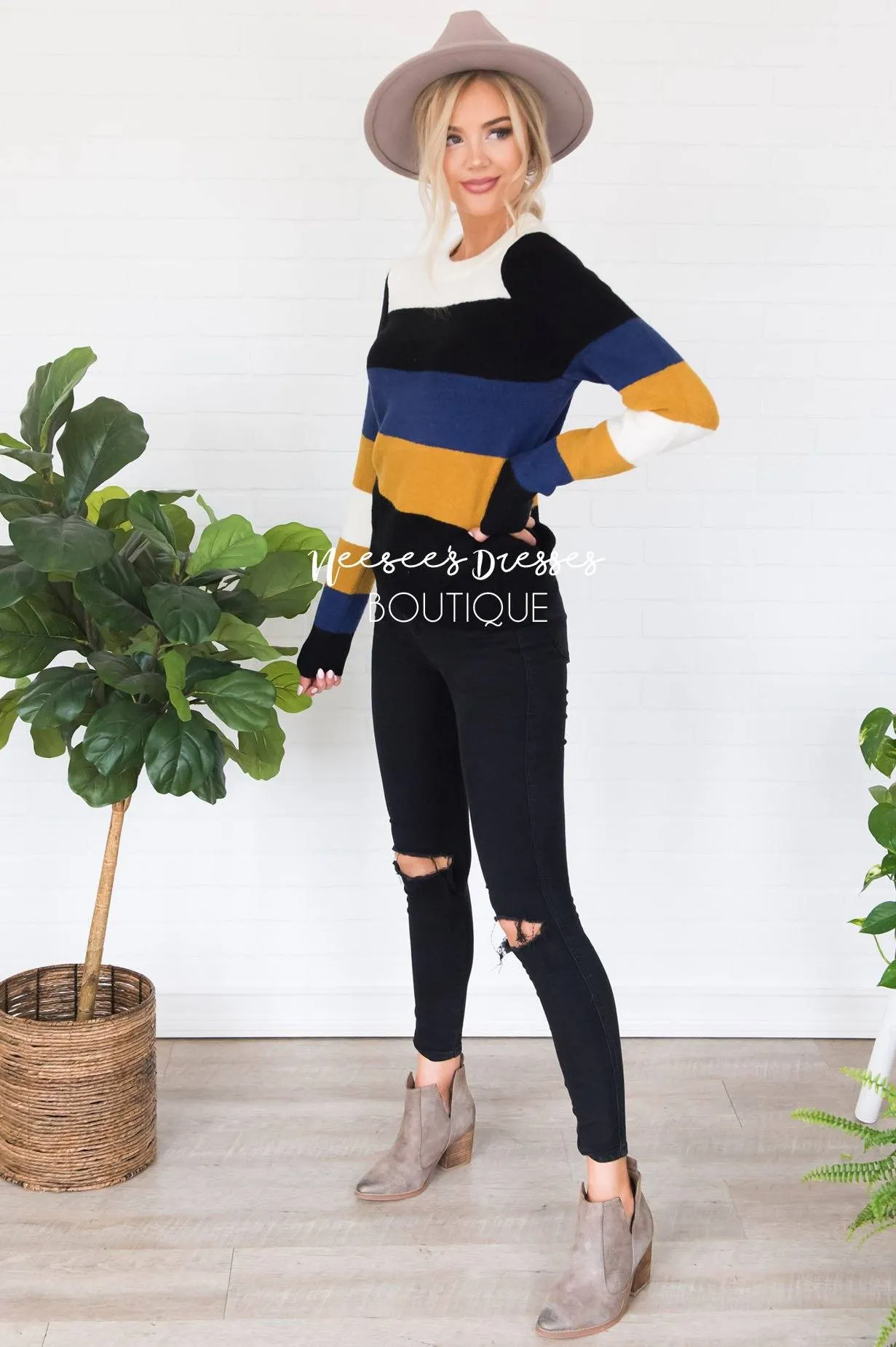 Stay Cozy Color Block Sweater