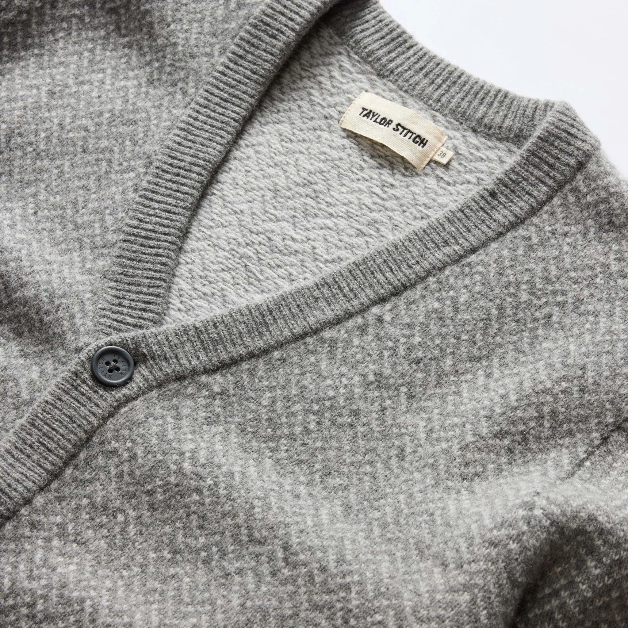 The Eddy Cardigan in Ash Herringbone Merino