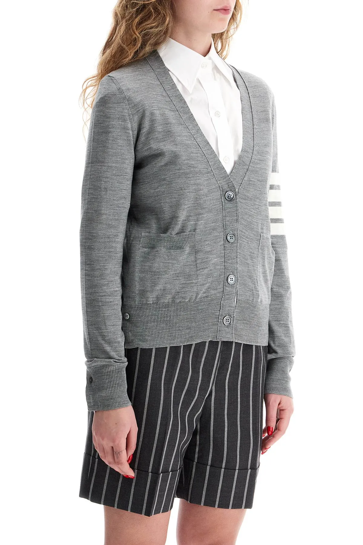 Thom Browne 4-Bar Wool Melange Cardigan