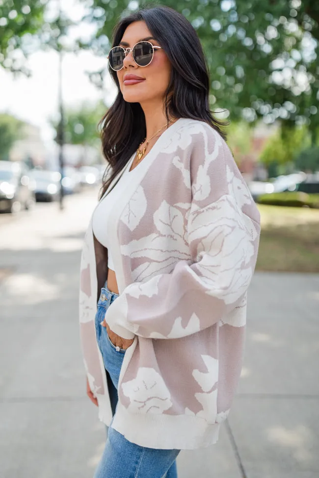 Trying Your Best Beige Floral Cardigan SALE