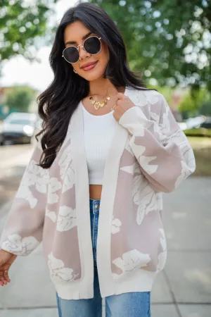 Trying Your Best Beige Floral Cardigan SALE