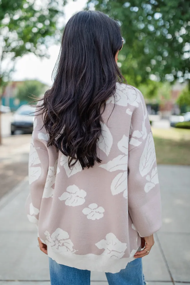 Trying Your Best Beige Floral Cardigan SALE