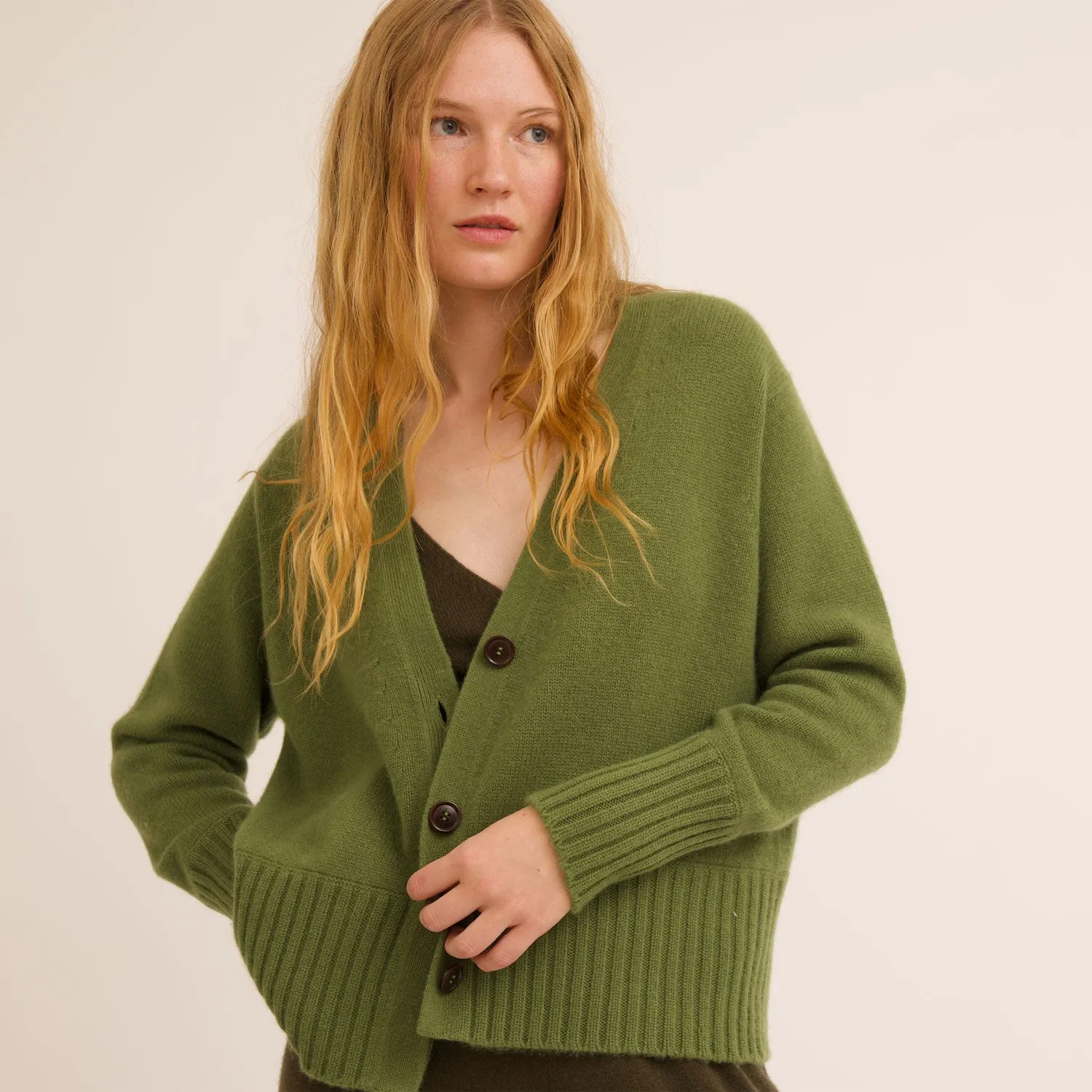 V Neck Cashmere Cardigan