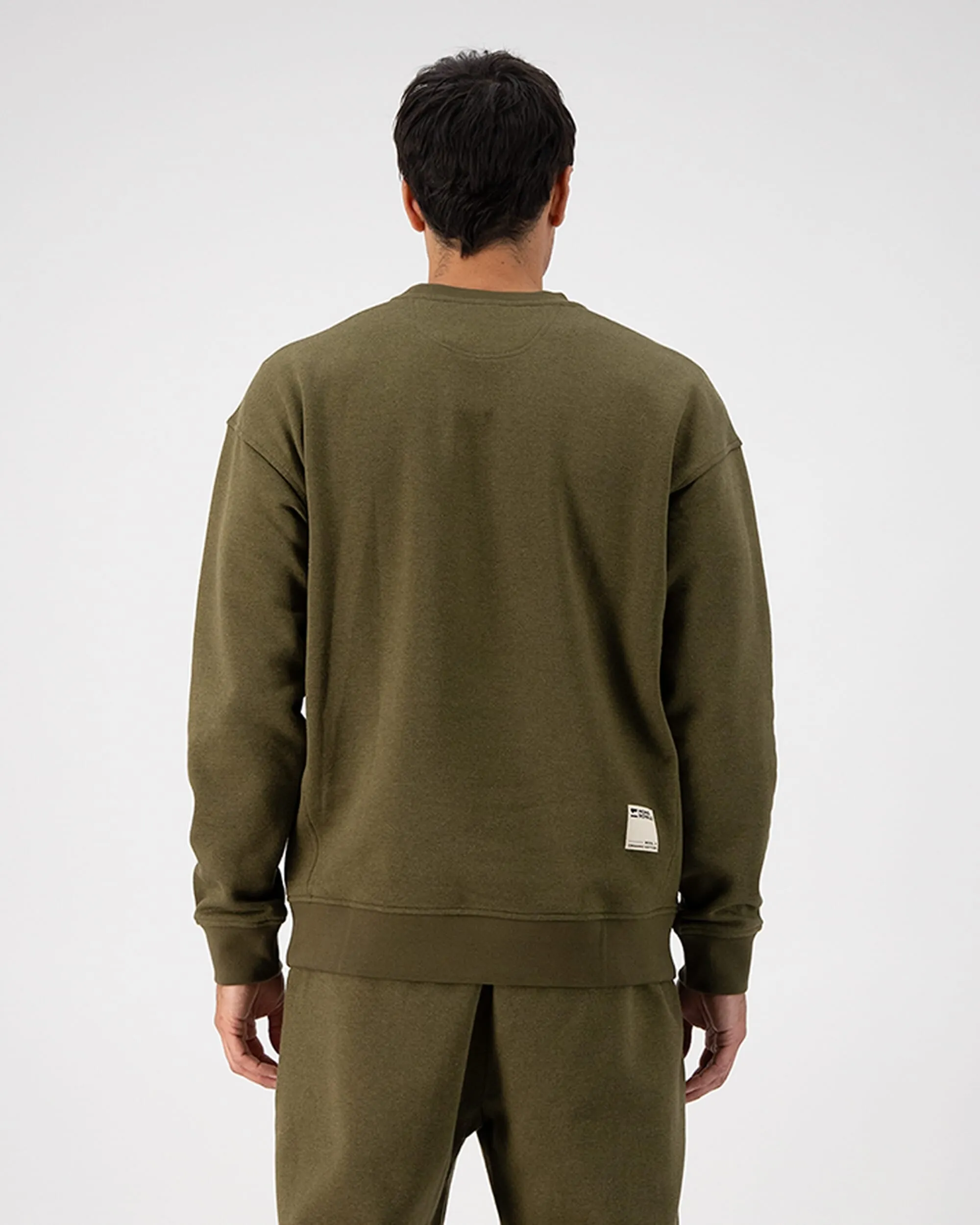 Verdant Merino Organic Cotton Crew - Dark Olive