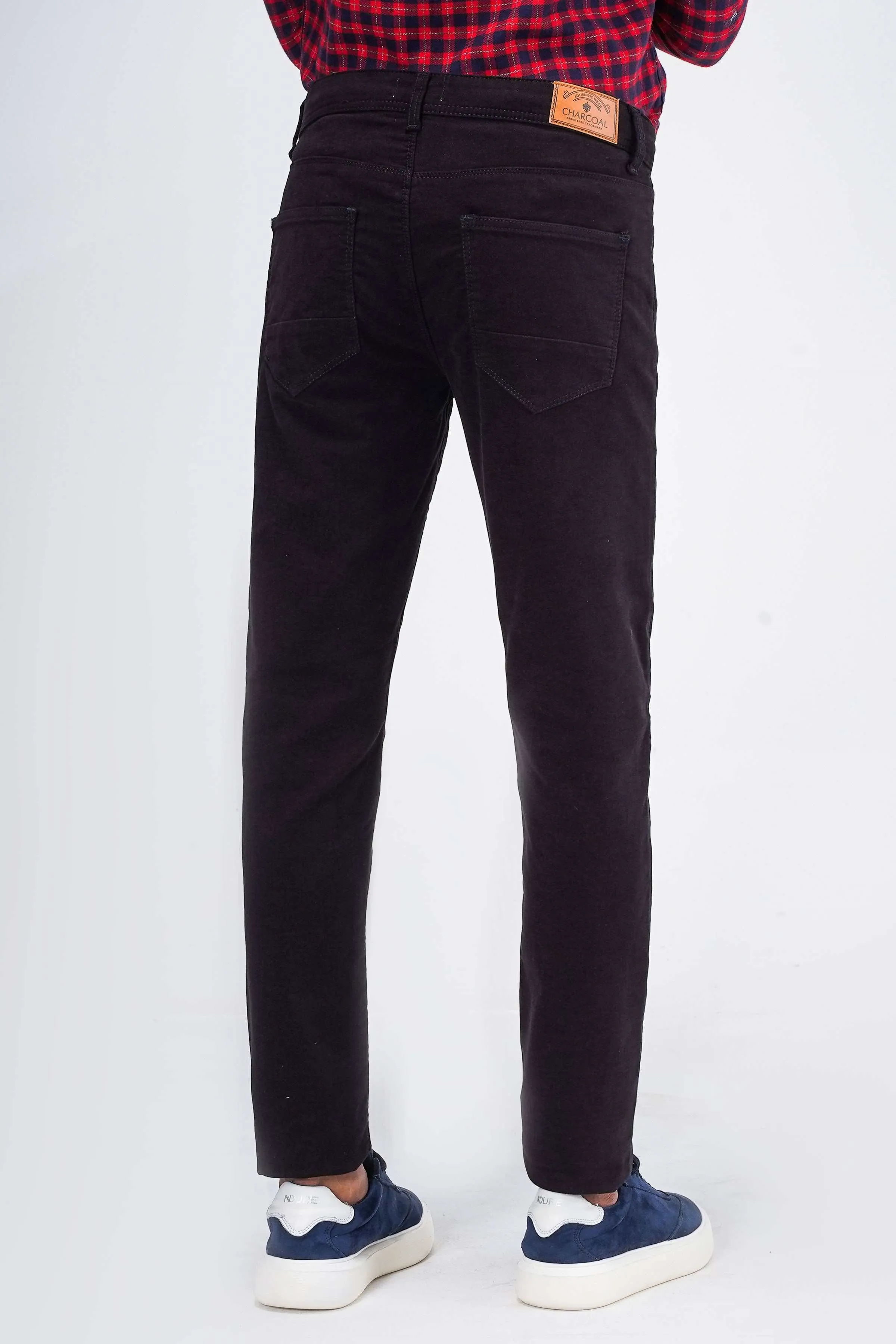 WOOLEN 5-POCKET PANT MAHROON BLACK