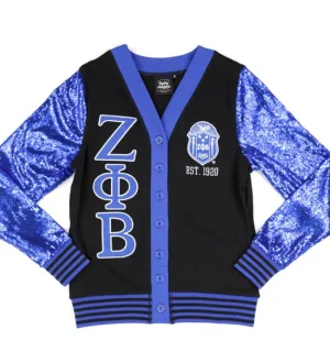 Zeta Cardigan with Sequin Sleeves